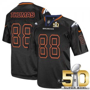 Nike Denver Broncos #88 Demaryius Thomas Lights Out Black Super Bowl 50 Men Stitched NFL Elite Jersey