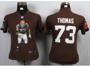 Nike Womens Cleveland Browns #73 Thomas Brown Portrait Fashion Game Jerseys