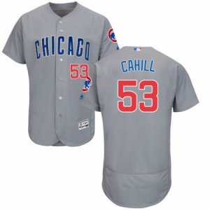 Men\'s Majestic Chicago Cubs #53 Trevor Cahill Grey Flexbase Authentic Collection MLB Jersey