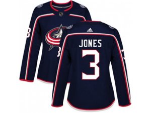 Women Adidas Columbus Blue Jackets #3 Seth Jones Navy Blue Home Authentic Stitched NHL Jersey