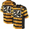 Mens Nike Pittsburgh Steelers #24 Justin Gilbert Limited Yellow Black Alternate 80TH Anniversary Throwback NFL Jersey