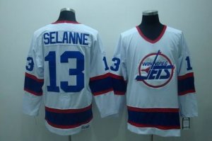 nhl jets #13 selanne white