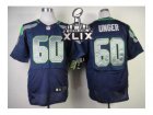 2015 Super Bowl XLIX Nike seattle seahawks #60 unger blue jerseys[Elite]