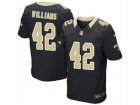 Mens Nike New Orleans Saints #42 Marcus Williams Elite Black Team Color NFL Jersey