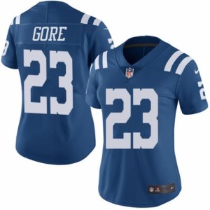 Women\'s Nike Indianapolis Colts #23 Frank Gore Limited Royal Blue Rush NFL Jersey