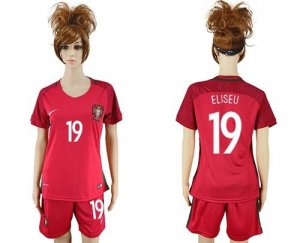 Womens Portugal #19 Eliseu Home Soccer Country Jersey