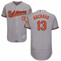 Men's Majestic Baltimore Orioles #13 Manny Machado Grey Flexbase Authentic Collection MLB Jersey