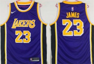 Lakers #23 Lebron James Purple Nike Swingman Jersey