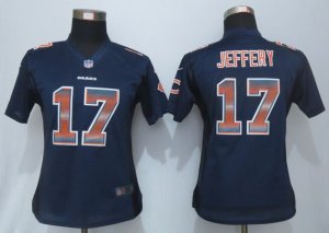 Women New Nike Chicago Bears #17 Jeffery Navy Blue Strobe Jerseys