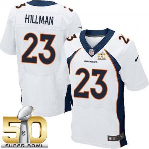 Nike Denver Broncos #23 Ronnie Hillman White Super Bowl 50 Men Stitched NFL New Elite Jersey