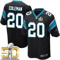 Youth Nike Panthers #20 Kurt Coleman Black Team Color Super Bowl 50 Youth Stitched Jersey
