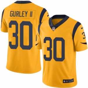 Mens Nike Los Angeles Rams #30 Todd Gurley Elite Gold Rush NFL Jersey