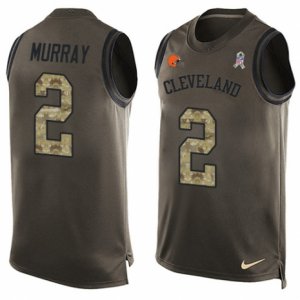 Mens Nike Cleveland Browns #2 Patrick Murray Limited Green Salute to Service Tank Top NFL Jersey