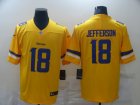 Nike Vikings #18 Justin Jefferson Yellow Inverted Legend Limited Jersey
