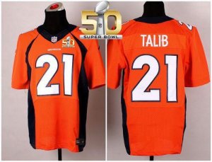 Nike Denver Broncos #21 Aqib Talib Orange Team Color Super Bowl 50 Men Stitched NFL New Elite Jersey