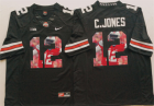 Ohio State Buckeyes #12 C.Jones Black Portrait Number College Jersey