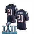 Nike Patriots #21 Malcolm Butler Navy Youth 2018 Super Bowl LII Game Jersey