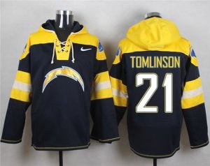 Nike San Diego Chargers #21 LaDainian Tomlinson Navy Blue Player Pullover Hoodie