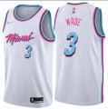 Men Nike Miami Heat #3 Dwyane Wade White NBA Swingman City Edition Jersey