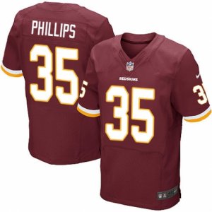 Mens Nike Washington Redskins #35 Dashaun Phillips Elite Burgundy Red Team Color NFL Jersey