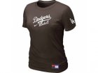 Women Los Angeles Dodgers Nike Brown Short Sleeve Practice T-Shirt