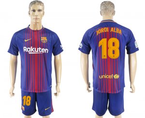 2017-18 Barcelona 18 JORDI ALBA Home Soccer Jersey