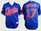 mlb chicago Cubs #17 Kris Bryant Blue Baseball Jersey