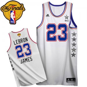 Men\'s Adidas Cleveland Cavaliers #23 LeBron James Swingman White 2015 All Star 2016 The Finals Patch NBA Jersey
