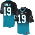 Nike Carolina Panthers #19 Ted Ginn Jr BlackBlue Men Stitched NFL Elite Fadeaway Fashion Jersey