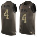 Mens Nike Chicago Bears #4 Connor Barth Limited Green Salute to Service Tank Top NFL Jersey