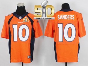 Nike Denver Broncos #10 Emmanuel Sanders Orange Team Color Super Bowl 50 Men Stitched NFL New Elite Jersey