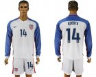 USA #14 Acosta Home Long Sleeves Soccer Country Jersey