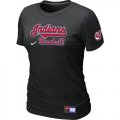 Women Cleveland Indians Black Nike Short Sleeve Practice T-Shirt