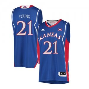 Kansas Jayhawks #21 Clay Young Blue Throwback College Basketball Jersey