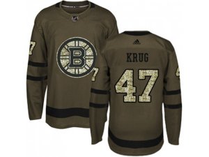 Youth Adidas Boston Bruins #47 Torey Krug Green Salute to Service Stitched NHL Jersey