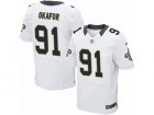 Mens Nike New Orleans Saints #91 Alex Okafor Elite White NFL Jersey