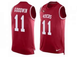 Mens Nike San Francisco 49ers #11 Marquise Goodwin Limited Red Player Name & Number Tank Top NFL Jersey