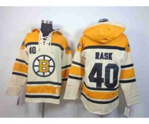 nhl jerseys boston bruins #40 rask yellow-cream[pullover hooded sweatshirt] [patch A]