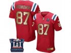 Mens Nike New England Patriots #87 Rob Gronkowski Elite Red Gold Alternate Super Bowl LI Champions NFL Jersey