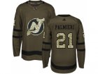 Men Adidas New Jersey Devils #21 Kyle Palmieri Green Salute to Service Stitched NHL Jersey