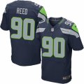 Mens Nike Seattle Seahawks #90 Jarran Reed Elite Steel Blue Team Color NFL Jersey