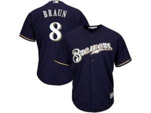 Youth Milwaukee Brewers #8 Ryan Braun Blue Cool Base Stitched MLB Jersey