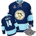 Mens Reebok Pittsburgh Penguins #14 Chris Kunitz Premier Navy Blue Third Vintage 2016 Stanley Cup Champions NHL Jersey