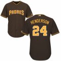 Men's Majestic San Diego Padres #24 Rickey Henderson Authentic Brown Alternate Cool Base MLB Jersey