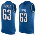 Mens Nike Detroit Lions #63 Brandon Thomas Limited Light Blue Player Name & Number Tank Top NFL Jersey