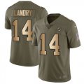 Nike Dolphins #14 Jarvis Landry Olive Gold Salute To Service Limited Jersey