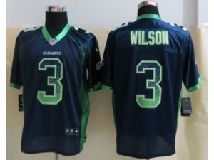 Nike Seattle Seahawks #3 Wilson Blue Jerseys(Drift Fashion Elite)