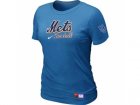women New York Mets Nike L.blue Short Sleeve Practice T-Shirt