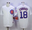 Chicago Cubs #18 Ben Zobrist White Cool Base Stitched MLB Jersey