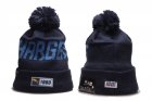 Chargers Team Logo Black 100th Season Pom Knit Hat YD